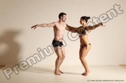 Underwear Woman - Man White Average Short Brown Dancing Dynamic poses Academic